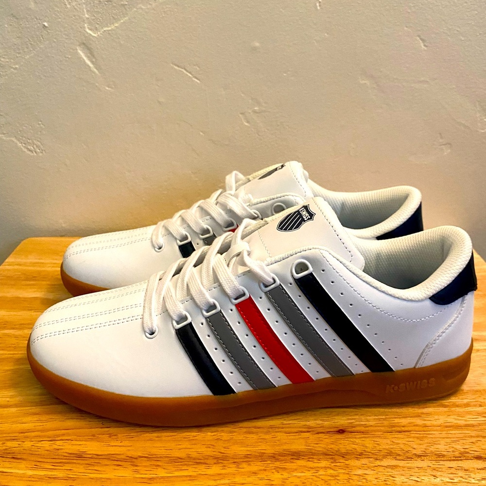 K-Swiss White / stripes sneakers
